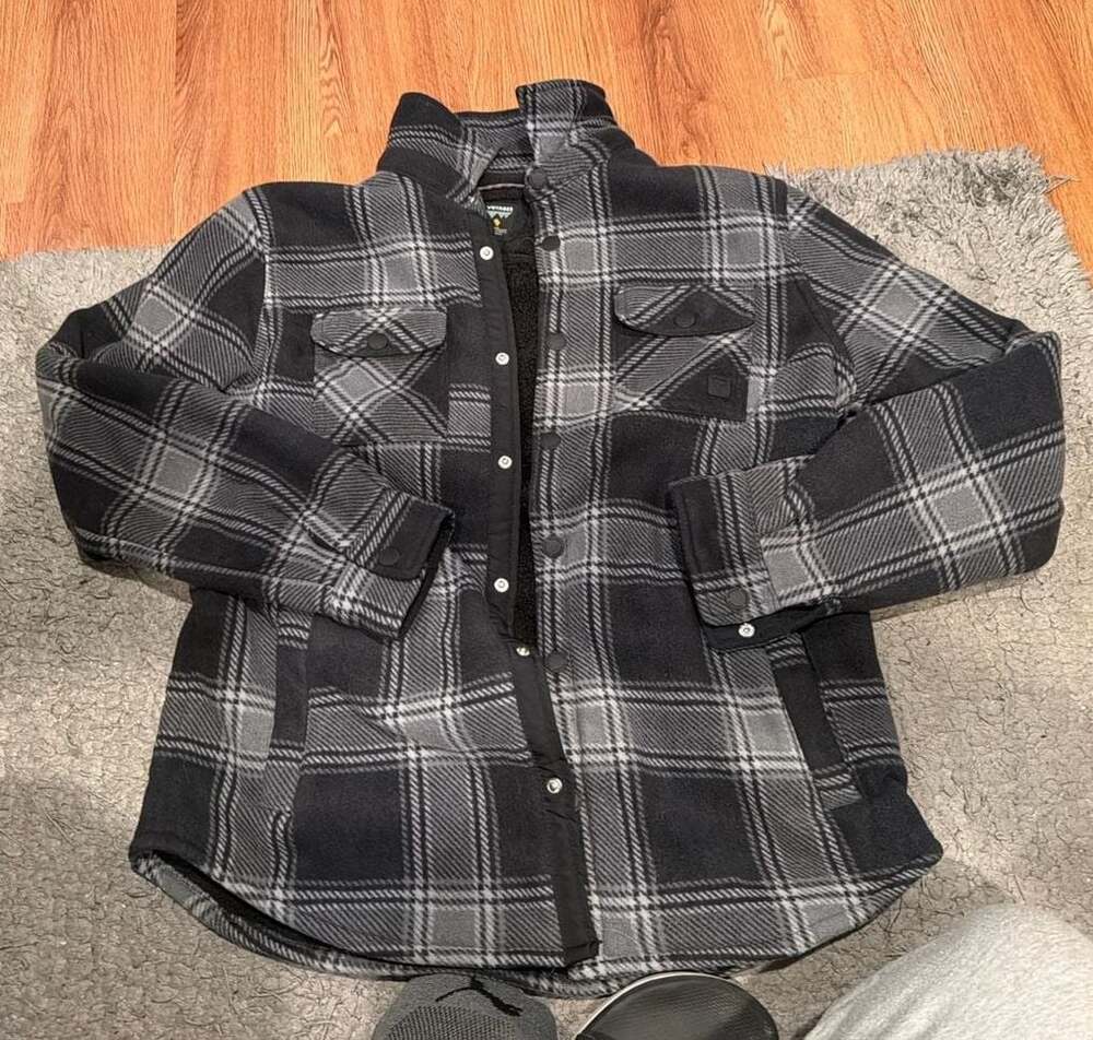 Voyager Men's Plaid Sherpa Lined Fleece Shirt Jacket Size Medium